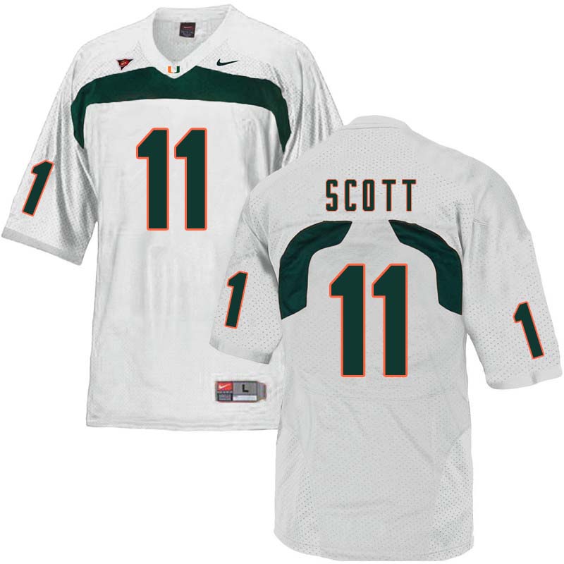 Nike Miami Hurricanes #11 Rashawn Scott College Football Jerseys Sale-White